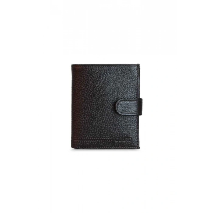 Guard Çok Bölmeli Patlı Dikey Kahverengi Deri Erkek Cüzdanı