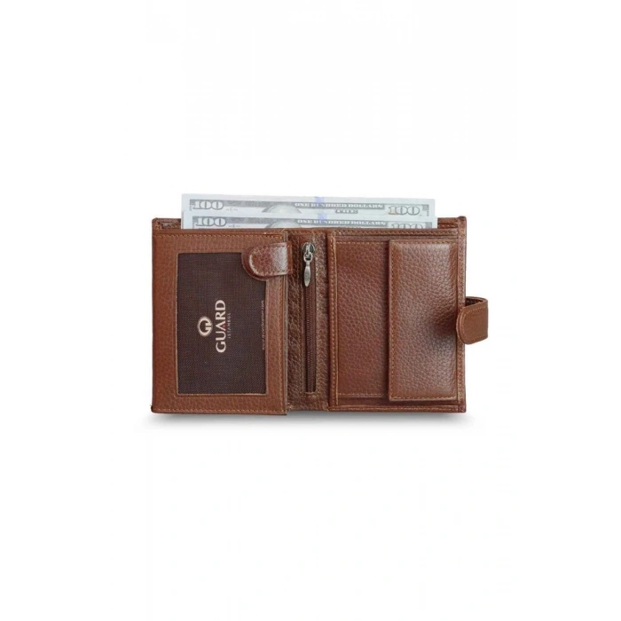 Guard Çok Bölmeli Patlı Dikey Taba Deri Erkek Cüzdanı
