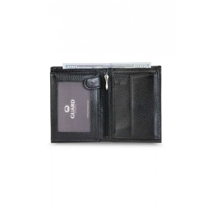 Guard Çok Bölmeli Siyah Deri Erkek Cüzdanı