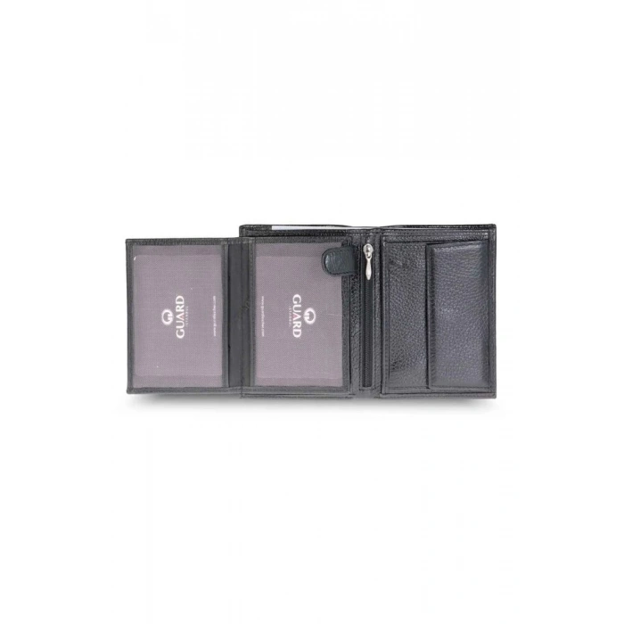 Guard Çok Bölmeli Siyah Deri Erkek Cüzdanı