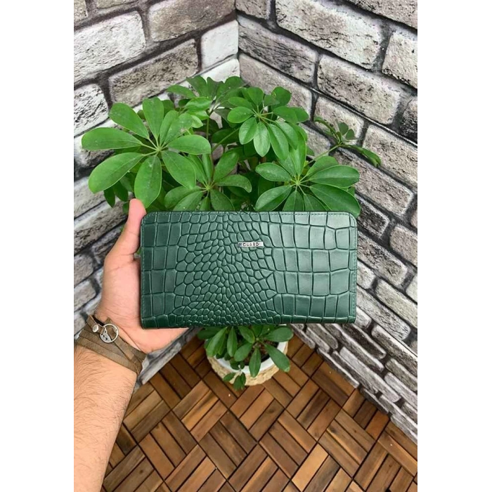 Guard Croco Yeşil Deri Kadın Cüzdanı & El Çantası