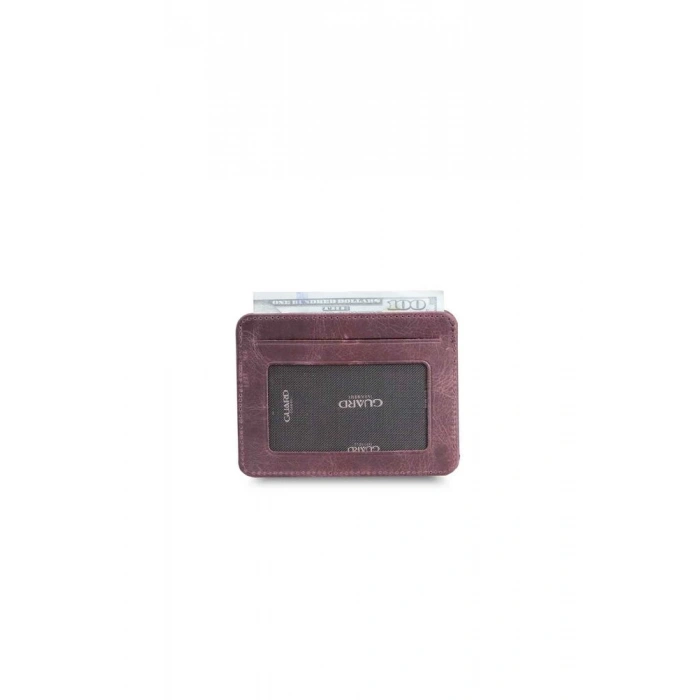 Guard Dikey Crazy Bordo Deri Kartlık