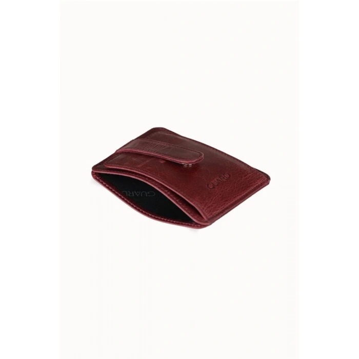 Guard Dikey Crazy Bordo Deri Kartlık