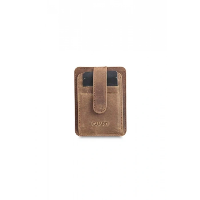 Guard Dikey Crazy Taba Deri Kartlık