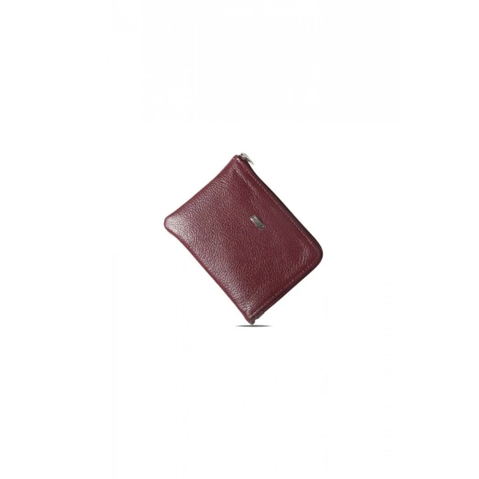 Guard Fermuarlı İnce Bordo Unisex Deri Cüzdan