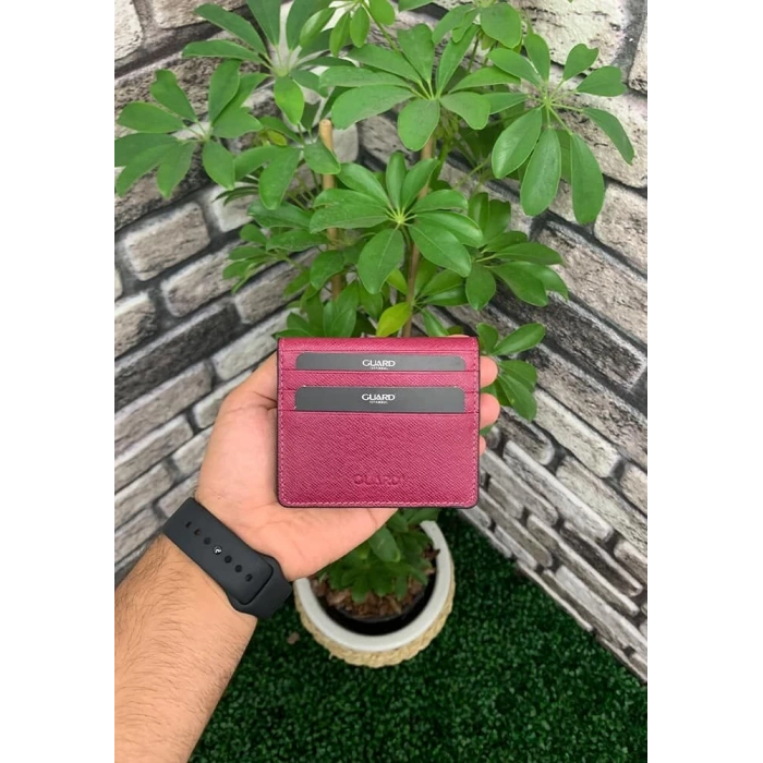 Guard Fuşya Saffiano Patlı Tasarım Deri Kartlık
