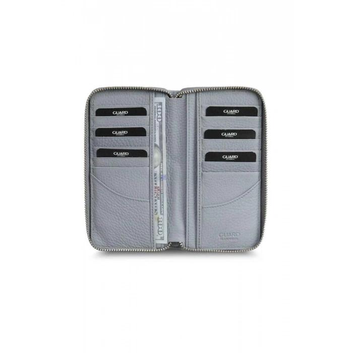 Guard Gri Fermuarlı Portföy Cüzdan
