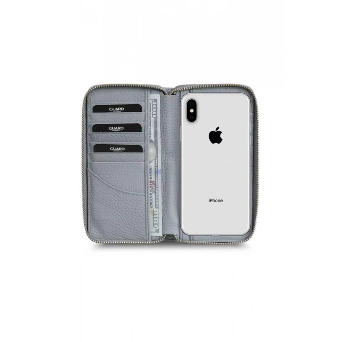 Guard Gri Fermuarlı Portföy Cüzdan