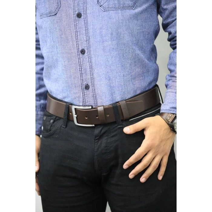 Guard Kahverengi Erkek Deri Kemer 4,5 Cm