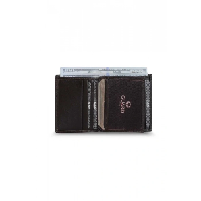 Guard Kahverengi Tek Pisotlu Dikey Deri Erkek Cüzdanı