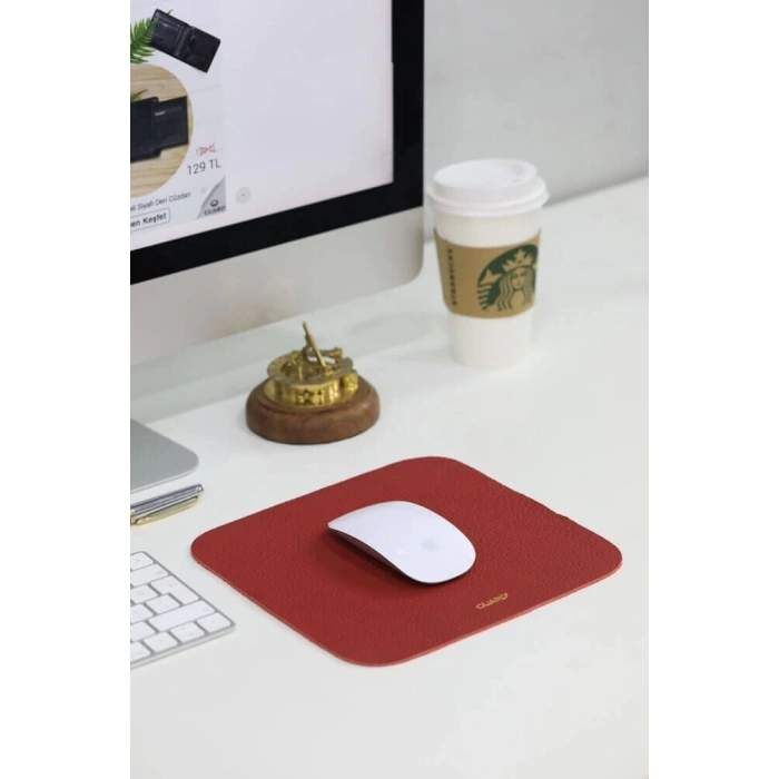 Guard Kırmızı Deri Mouse Pad 22 x 22 Cm