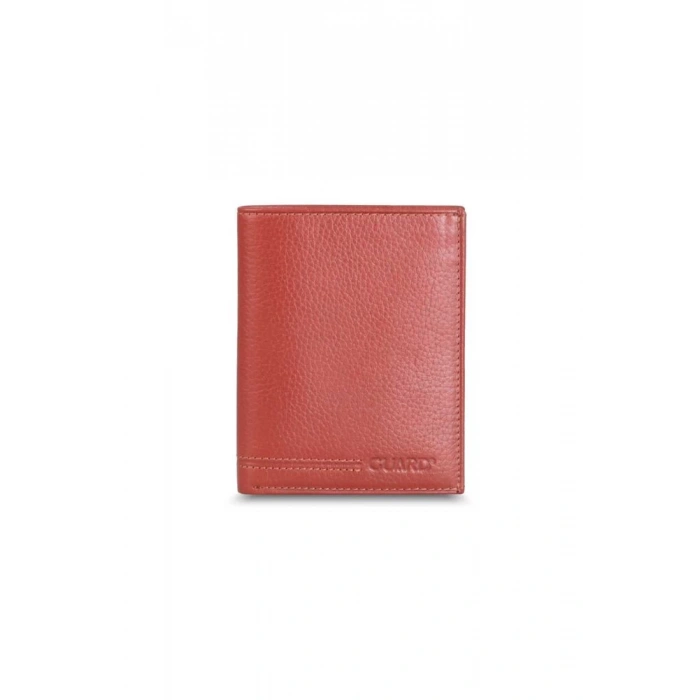 Guard Kızıl Taba Çapraz Kart Bölmeli Derİ Erkek Cüzdanı