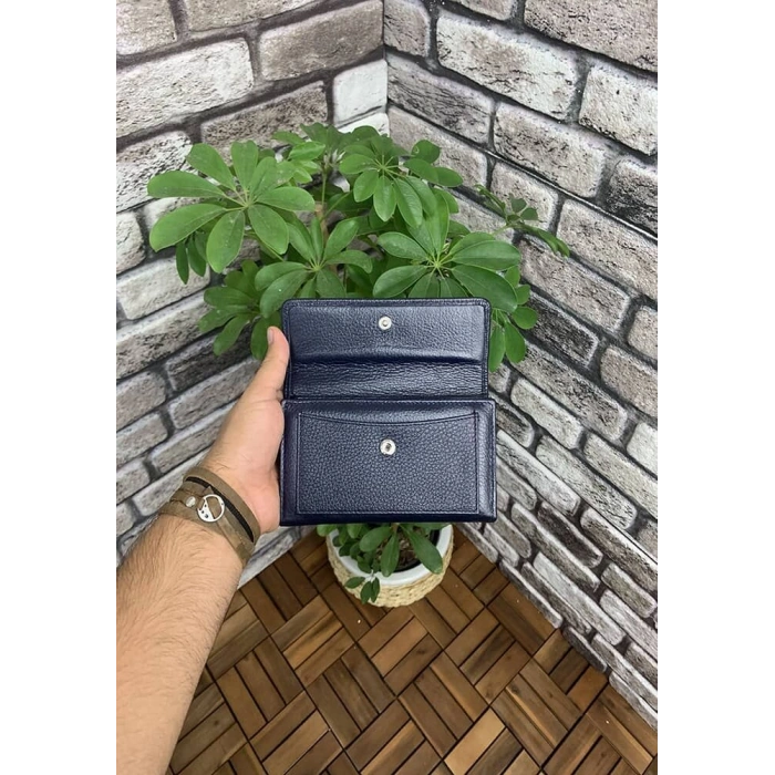 Guard Lacivert Çıt Çıtlı Deri Bayan Cüzdanı