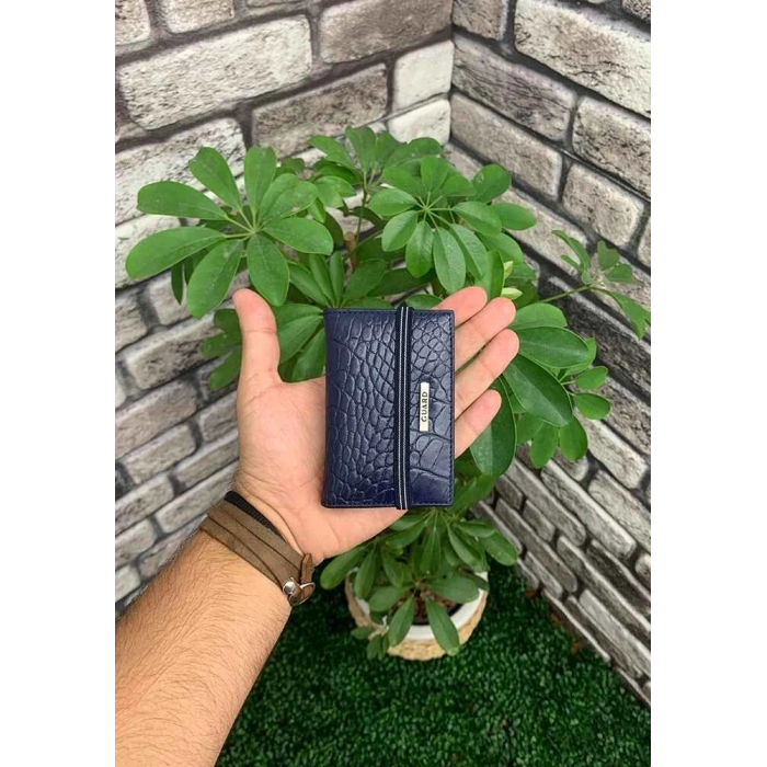 Guard Lacivert Croco Desenli Lastikli Spor Kartlık
