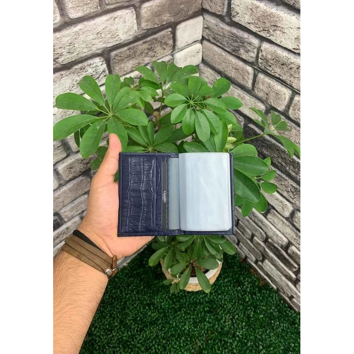 Guard Lacivert Croco Desenli Lastikli Spor Kartlık