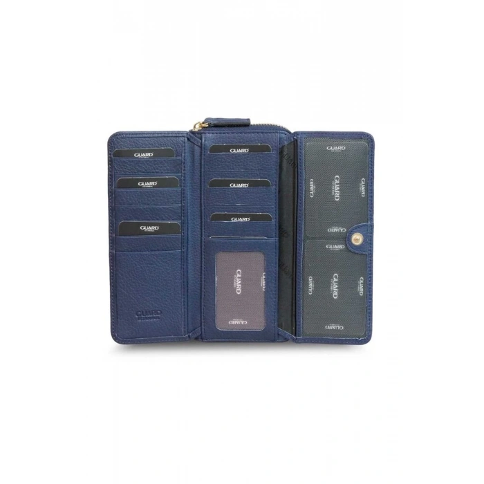Guard Lacivert Deri Bayan Cüzdanı
