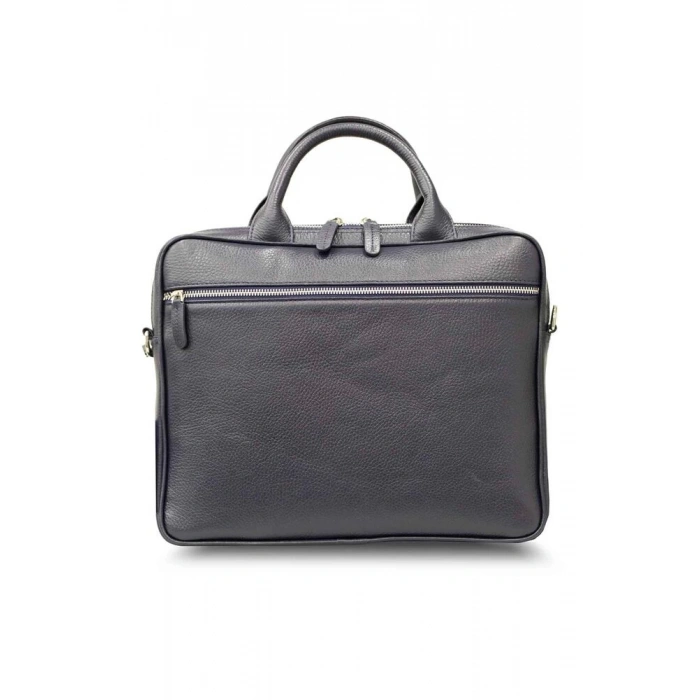 Guard Lacivert Hakiki Deri 14 inç Laptop Çantası