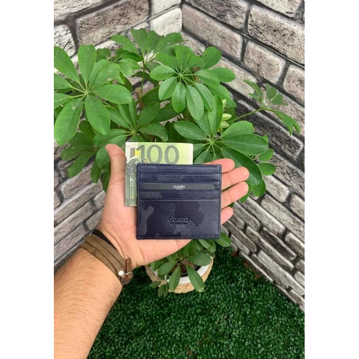 Guard Lacivert Kamuflaj Deri Kartlık