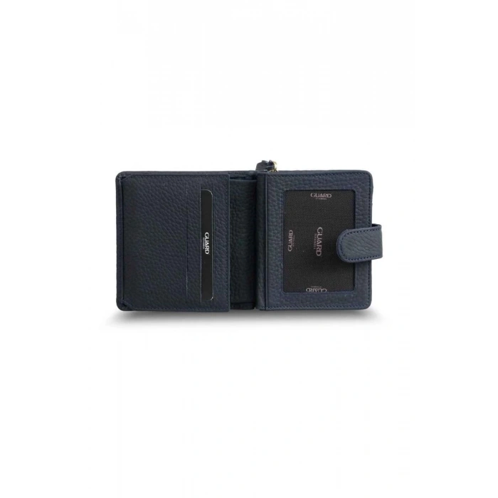 Guard Lacivert  Mat Çok Bölmeli Şık Deri Bayan Cüzdanı