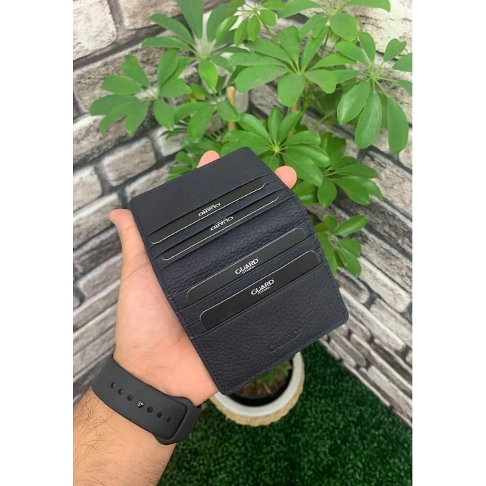 Guard Lacivert Patlı Tasarım Deri Kartlık