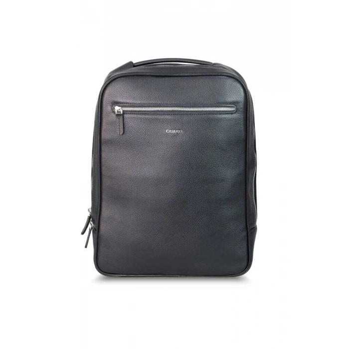 Guard Laptop Girişli Siyah Deri Sırt Çantası