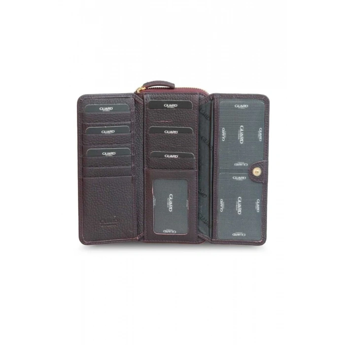 Guard Mat Bordo Deri Bayan Cüzdanı