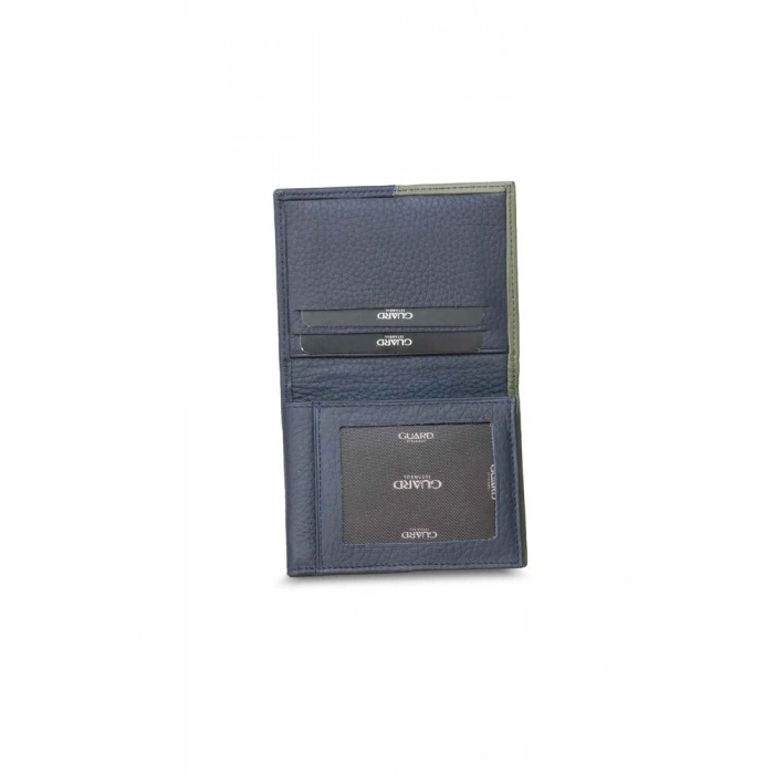 Guard Mat Haki Yeşil - Lacivert Deri Erkek Cüzdan