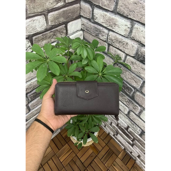 Guard Mat Kahverengi Fermuarlı ve Deri Patlı El Portföyü