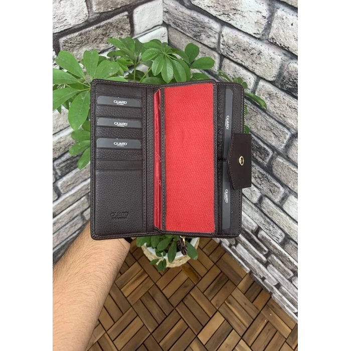 Guard Mat Kahverengi Fermuarlı ve Deri Patlı El Portföyü