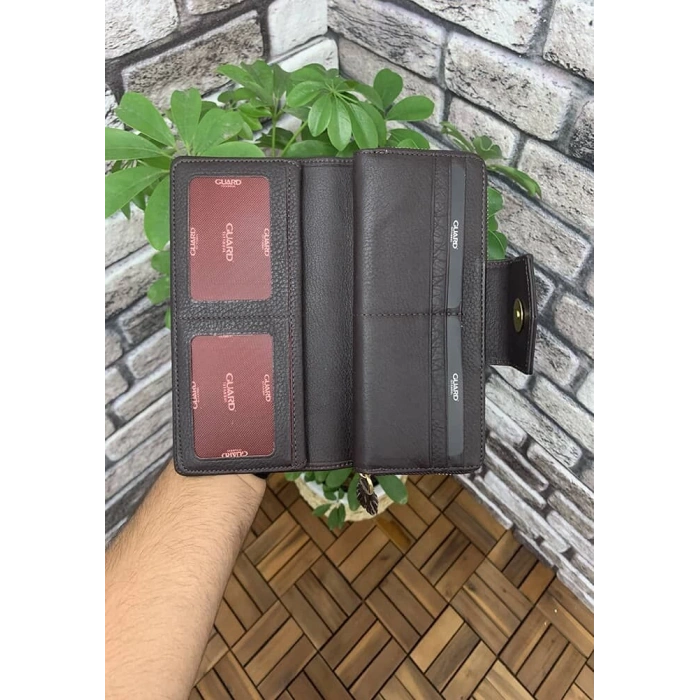 Guard Mat Kahverengi Fermuarlı ve Deri Patlı El Portföyü