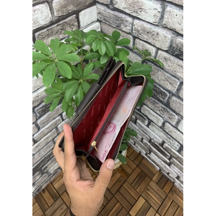 Guard Mat Kahverengi Fermuarlı ve Deri Patlı El Portföyü
