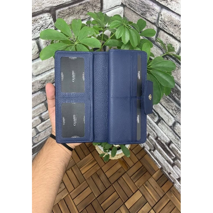 Guard Mat Lacivert Fermuarlı ve Deri Patlı El Portföyü
