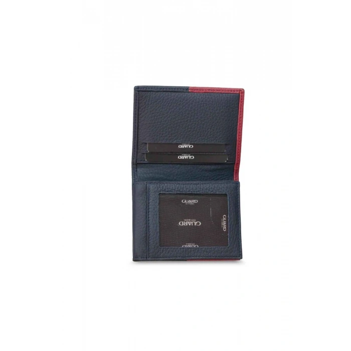 Guard Mat Lacivert/Kırmızı Deri Erkek Cüzdan