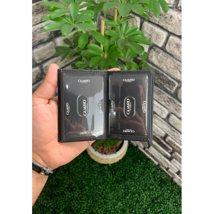 Guard Mat Siyah Deri Kartlık