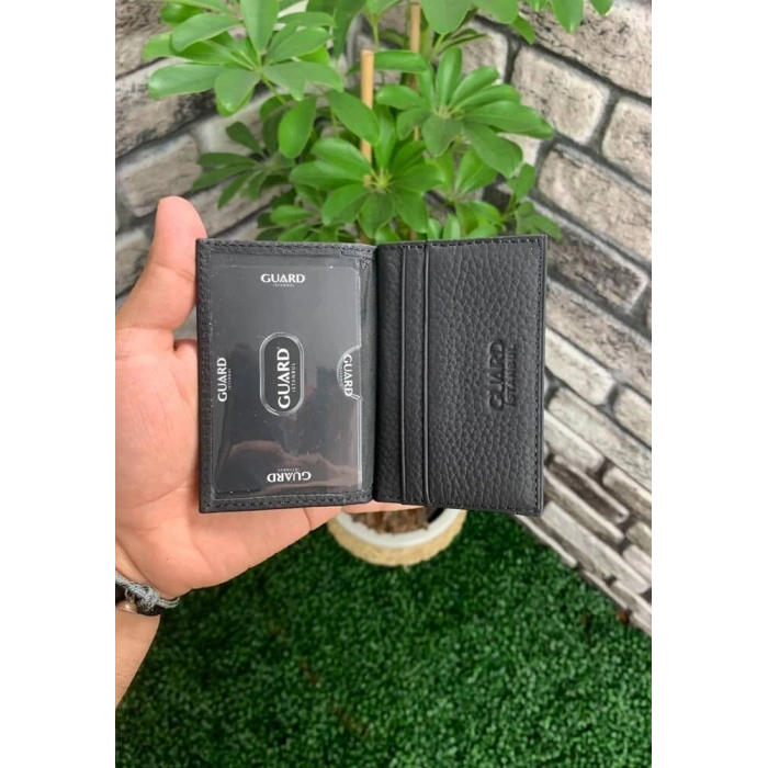 Guard Mat Siyah Deri Kartlık