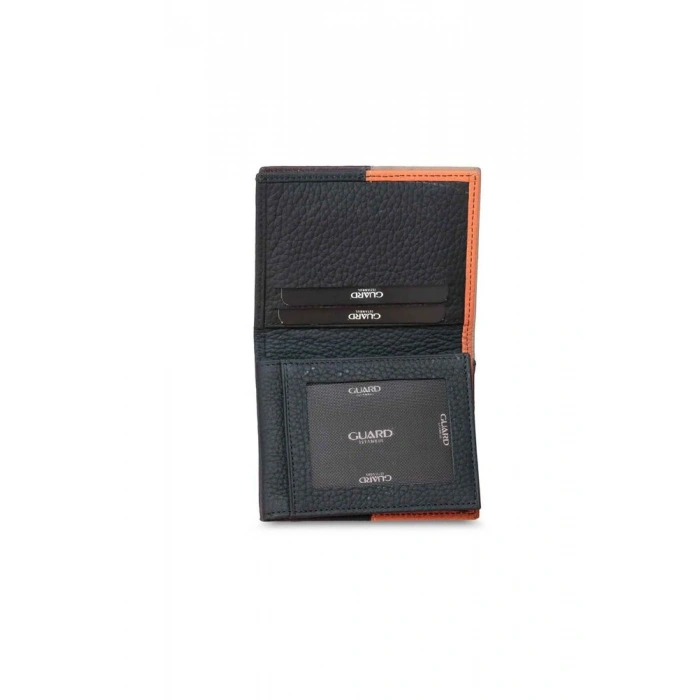 Guard Mat Siyah/Turuncu Deri Erkek Cüzdan