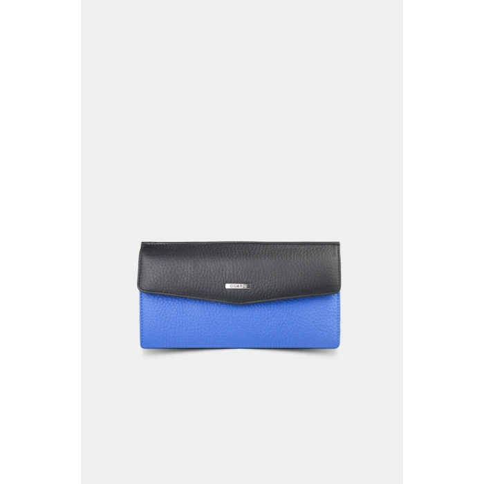 Guard Mavi Siyah Pastel Deri Bayan Cüzdanı
