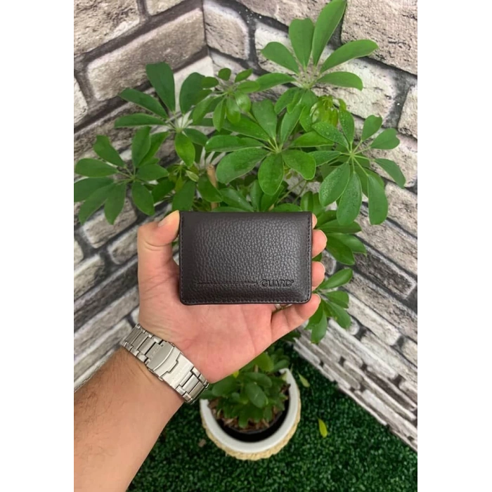 Guard Mıknatıslı Küçük Boy Kahverengi Deri Kartlık/Kartvizitlik