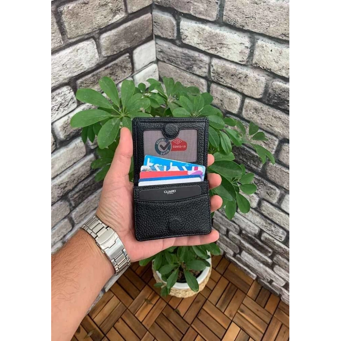 Guard Mıknatıslı Küçük Boy Siyah Deri Kartlık/Kartvizitlik