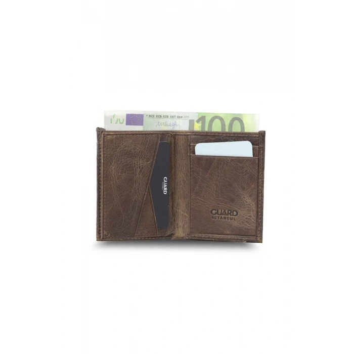 Guard Minimal Antik Kahve Deri Erkek Cüzdanı