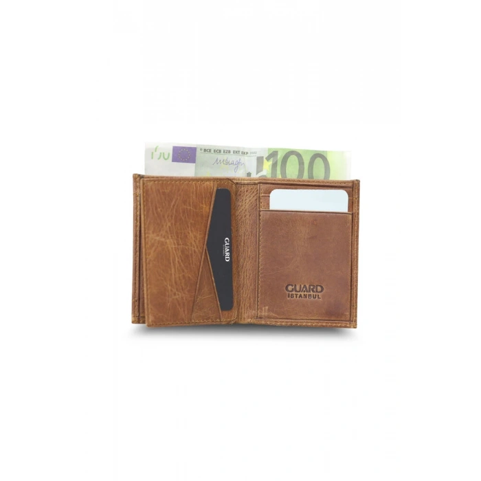 Guard Minimal Antik Taba Deri Erkek Cüzdanı