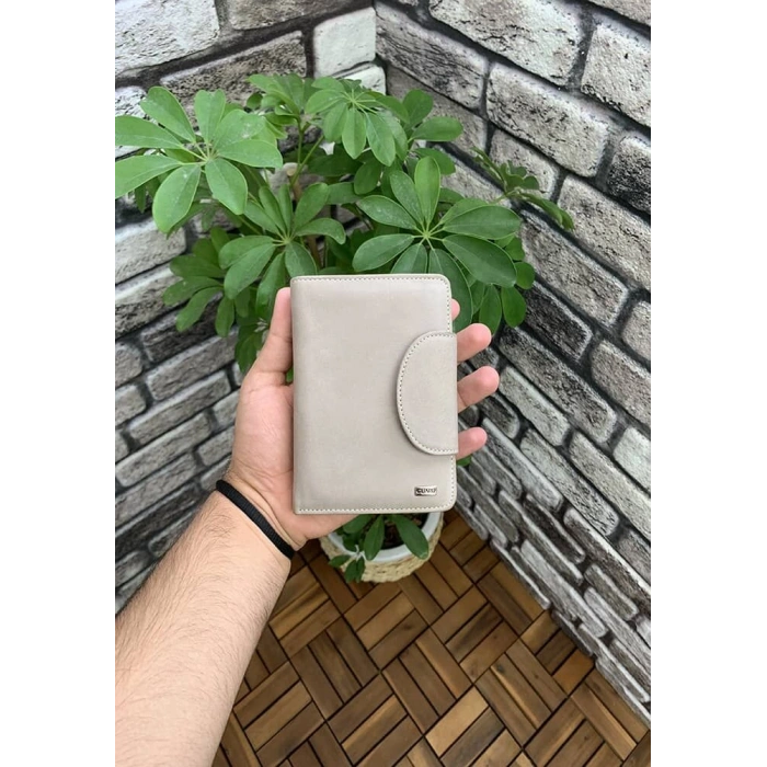 Guard Nubuk Krem Deri Bayan Cüzdan