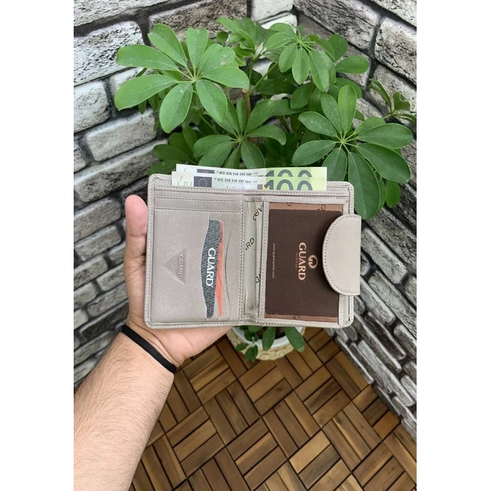 Guard Nubuk Krem Deri Bayan Cüzdan