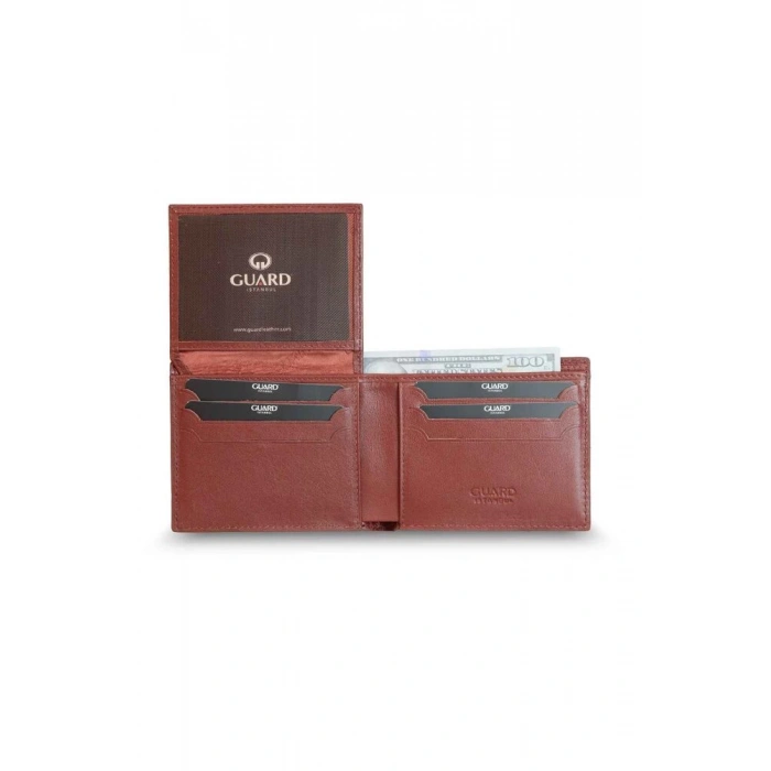 Guard Örgü Desenli Taba Kahve Deri Erkek Cüzdanı