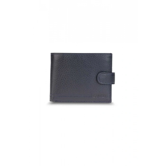 Guard Patlı Yatay Lacivert Hakiki Deri Erkek Cüzdanı