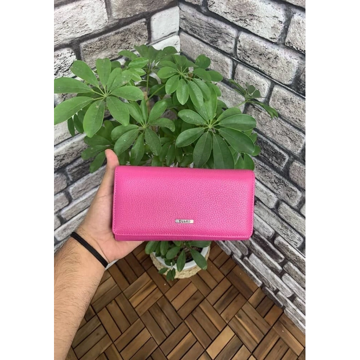 Guard Pembe Deri Fermuarlı Bayan Cüzdanı