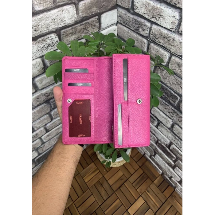 Guard Pembe Deri Fermuarlı Bayan Cüzdanı