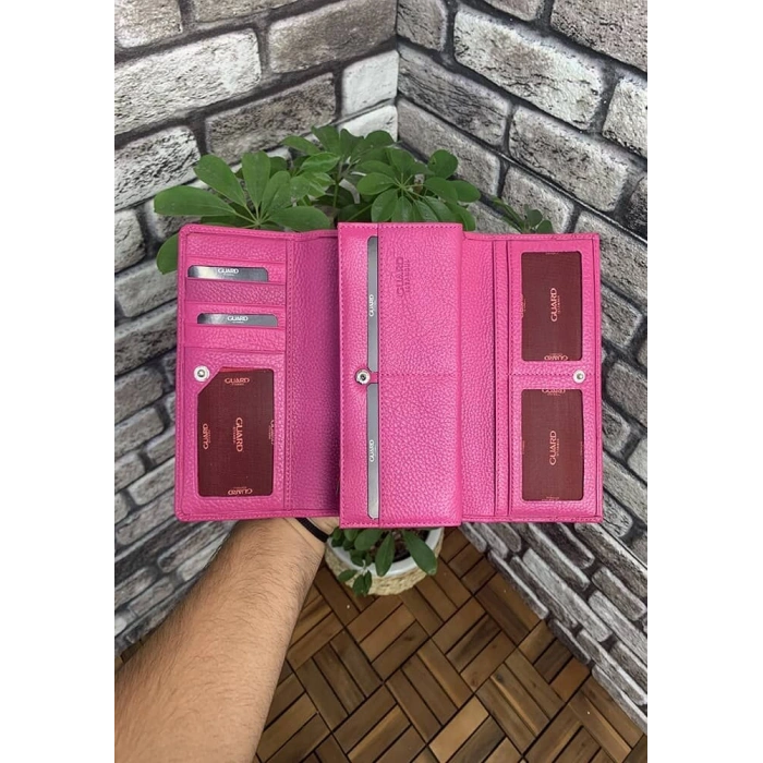 Guard Pembe Deri Fermuarlı Bayan Cüzdanı