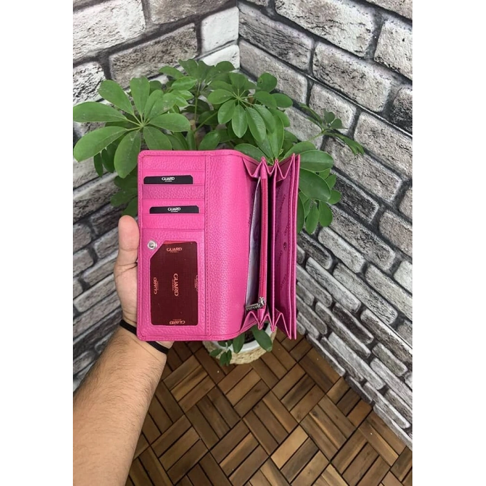 Guard Pembe Deri Fermuarlı Bayan Cüzdanı
