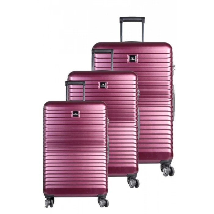 Guard Polikarbon Kırılmaz Bordo Seyahat Valizi 3lü Set